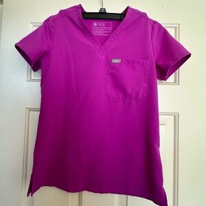 Figs XXS Purple Jolt Catarina one-pocket scrub top